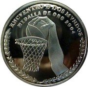 Argentina 25 Pesos Basketball Competition 2007 Proof KM# 167 ENCVENTRO D DOS MVNDOS MEDALLA DE ORO 2004 coin reverse Argentina 25 Pesos Basketball Competition 2007 Proof KM# 167 ENCVENTRO D DOS MVNDOS MEDALLA DE ORO 2004 coin reverse