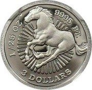 Tuvalu 3 Dollars (Horse) 1/25 OZ 9995 PT 3 DOLLARS coin reverse Tuvalu 3 Dollars (Horse) 1/25 OZ 9995 PT 3 DOLLARS coin reverse