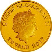 Tuvalu 30 Dollars Longevity Year of the Rooster 2017  Proof QUEEN ELIZABETH II IRB TUVALU 2017 coin obverse