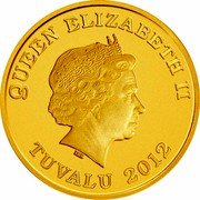 Tuvalu 30 Dollars Year of the Dragon - Prosperity 2012  Proof QUEEN ELIZABETH II TUVALU 2012 coin obverse