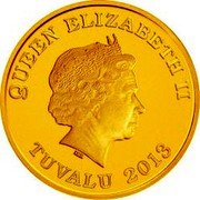 Tuvalu 30 Dollars (Year of the Snake - Longevity) QUEEN ELIZABETH II TUVALU 2013 coin obverse