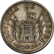 Argentina 4 Reales (Radiant Sun Pattern) KM# Pn10 PROVINCIA DE CORDOBA coin obverse Argentina 4 Reales (Radiant Sun Pattern) KM# Pn10 PROVINCIA DE CORDOBA coin obverse