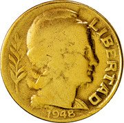 Argentina 5 Centavos Capped Liberty Head 1948 KM# 40 REPÚBLICA ARGENTINA 5 CENTAVOS coin obverse Argentina 5 Centavos Capped Liberty Head 1948 KM# 40 REPÚBLICA ARGENTINA 5 CENTAVOS coin obverse