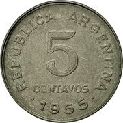 Argentina 5 Centavos Jose de San Martin 1955 KM# 50 JOSE DE SAN MARTIN coin reverse Argentina 5 Centavos Jose de San Martin 1955 KM# 50 JOSE DE SAN MARTIN coin reverse
