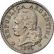 Argentina 5 Centavos Capped Liberty 1896 KM# 34 REPUBLICA ARGENTINA 1940 coin obverse Argentina 5 Centavos Capped Liberty 1896 KM# 34 REPUBLICA ARGENTINA 1940 coin obverse