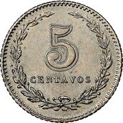 Argentina 5 Centavos Capped Liberty 1896 KM# 34 5 CENTAVOS coin reverse Argentina 5 Centavos Capped Liberty 1896 KM# 34 5 CENTAVOS coin reverse