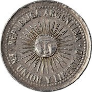 Argentina 5 Centavos Radiant Sunface 1994 KM# 109a.2 REPUBLICA ARGENTINA EN UNION Y LIBERTAD coin obverse Argentina 5 Centavos Radiant Sunface 1994 KM# 109a.2 REPUBLICA ARGENTINA EN UNION Y LIBERTAD coin obverse
