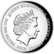 Tuvalu 5 Dollars (Ancient Chinese Mythical Creatures) KM# 367 QUEEN ELIZABETH II IRB 5 OZ 999 SILVER 2015 TUVALU 5 DOLLARS coin obverse Tuvalu 5 Dollars (Ancient Chinese Mythical Creatures) KM# 367 QUEEN ELIZABETH II IRB 5 OZ 999 SILVER 2015 TUVALU 5 DOLLARS coin obverse