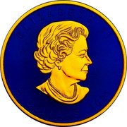 Canada 5 Dollars (Blue Colored Maple Leaf) ELIZABETH II SB 5 DOLLARS 2021 coin obverse Canada 5 Dollars (Blue Colored Maple Leaf) ELIZABETH II SB 5 DOLLARS 2021 coin obverse