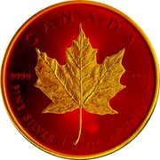 Canada 5 Dollars Cyber Red Maple Leaf 2021 CANADA 9999 9999 FINE SILVER 1 OZ ARGENT PUR coin reverse Canada 5 Dollars Cyber Red Maple Leaf 2021 CANADA 9999 9999 FINE SILVER 1 OZ ARGENT PUR coin reverse