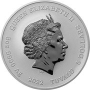 Tuvalu 5 Dollars (Hera Goddess) QUEEN ELIZABETH II IRB 5 OZ 9999 AG 2022 TUVALU 5 DOLLARS coin obverse Tuvalu 5 Dollars (Hera Goddess) QUEEN ELIZABETH II IRB 5 OZ 9999 AG 2022 TUVALU 5 DOLLARS coin obverse