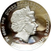 Tuvalu 5 Dollars Iwojima 2020 P QUEEN ELIZABETH II IRB 5 OZ 9999 AG 2020 TUVALU 5 DOLLARS coin obverse Tuvalu 5 Dollars Iwojima 2020 P QUEEN ELIZABETH II IRB 5 OZ 9999 AG 2020 TUVALU 5 DOLLARS coin obverse