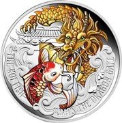 Tuvalu 5 Dollars Koi Fish Jumps the Dragon Gate 2016Â Proof THE KOI FISH JUMPS THE DRAGON GATE IJ coin reverse Tuvalu 5 Dollars Koi Fish Jumps the Dragon Gate 2016Â Proof THE KOI FISH JUMPS THE DRAGON GATE IJ coin reverse