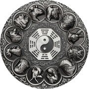 Tuvalu 5 Dollars Lunar Animals 2019  NM coin reverse Tuvalu 5 Dollars Lunar Animals 2019  NM coin reverse