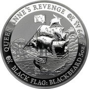 Tuvalu 5 Dollars Queen Anne's Revenge 2019 P BU QUEEN ANNE'S REVENGE P BLACK FLAG: BLACKBEARD 5 OZ 9999 AG coin reverse Tuvalu 5 Dollars Queen Anne's Revenge 2019 P BU QUEEN ANNE'S REVENGE P BLACK FLAG: BLACKBEARD 5 OZ 9999 AG coin reverse