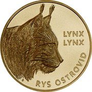 Slovakia 5 Euro Eurasian lynx 2022 LYNX LYNX RYS OSTROVID coin reverse