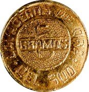 Argentina 5 Gramos Popper 1889 KM# Tn7 LAVADEROS DE ORO DEL SUR 5 GRAMOS coin reverse