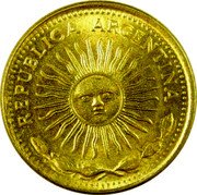 Argentina 5 Pesos Radiant Sunface 1977 KM# 71 REPUBLICA ARGENTINA coin obverse Argentina 5 Pesos Radiant Sunface 1977 KM# 71 REPUBLICA ARGENTINA coin obverse