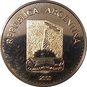 Argentina 5 Pesos 100th Anniversary City of Comodoro Rivadavia 2001 Proof KM# 149 REPUBLICA ARGENTINA 2001 coin obverse Argentina 5 Pesos 100th Anniversary City of Comodoro Rivadavia 2001 Proof KM# 149 REPUBLICA ARGENTINA 2001 coin obverse