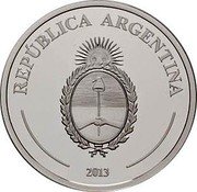 Argentina 5 Pesos FIFA Brazil 2013 Proof KM# 180 REPÚBLICA ARGENTINA 2013 coin obverse Argentina 5 Pesos FIFA Brazil 2013 Proof KM# 180 REPÚBLICA ARGENTINA 2013 coin obverse