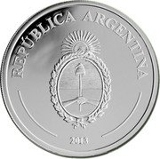 Argentina 5 Pesos Tango 2013 Proof KM# 179 REPÚBLICA ARGENTINA 2013 coin obverse Argentina 5 Pesos Tango 2013 Proof KM# 179 REPÚBLICA ARGENTINA 2013 coin obverse