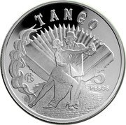 Argentina 5 Pesos Tango 2013 Proof KM# 179 TANGO 5 PESOS coin reverse Argentina 5 Pesos Tango 2013 Proof KM# 179 TANGO 5 PESOS coin reverse