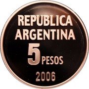 Argentina 5 Pesos (Defense of Human Rights) KM# B161 REPUBLICA ARGENTINA 5 PESOS 2006 coin obverse Argentina 5 Pesos (Defense of Human Rights) KM# B161 REPUBLICA ARGENTINA 5 PESOS 2006 coin obverse