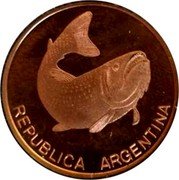 Argentina 5 Pesos (Fish Pattern Piece) REPUBLICA ARGENTINA coin obverse Argentina 5 Pesos (Fish Pattern Piece) REPUBLICA ARGENTINA coin obverse