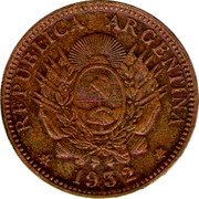 Argentina 5 Pesos (Pattern Capped Liberty) KM# Pn39 REPUBLICA ARGENTINA 1932 coin obverse