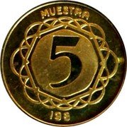 Argentina 5 Pesos (Pattern Fish) MUESTRA 5 198 coin reverse Argentina 5 Pesos (Pattern Fish) MUESTRA 5 198 coin reverse