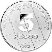 Argentina 5 Pesos Qatar FIFA World Cup 2021  Proof KM# 192 COPA MUNDIAL DE LA FIFA CATAR 2022 TM 5 PESOS 2021 coin reverse Argentina 5 Pesos Qatar FIFA World Cup 2021  Proof KM# 192 COPA MUNDIAL DE LA FIFA CATAR 2022 TM 5 PESOS 2021 coin reverse