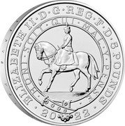 UK 5 Pounds Platinum Jubilee Elizabeth II 2022 BU ELIZABETH II D G REG F D 5 POUNDS JB HONI SOIT QUI MAL Y PENSE 20 22 coin obverse UK 5 Pounds Platinum Jubilee Elizabeth II 2022 BU ELIZABETH II D G REG F D 5 POUNDS JB HONI SOIT QUI MAL Y PENSE 20 22 coin obverse