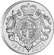 UK 5 Pounds Platinum Jubilee Elizabeth II 2022 BU HONI SOIT QUI MAL Y PENSE JB 1952 2022 coin reverse UK 5 Pounds Platinum Jubilee Elizabeth II 2022 BU HONI SOIT QUI MAL Y PENSE JB 1952 2022 coin reverse