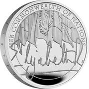 UK 5 Pounds (The Queen's Reign Flags) HER COMMONWEALTH OF NATIONS E ELIZABETH PJL coin reverse UK 5 Pounds (The Queen's Reign Flags) HER COMMONWEALTH OF NATIONS E ELIZABETH PJL coin reverse