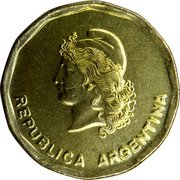 Argentina 50 Centavos Capped Liberty 1988 KM# 99 REPUBLICA ARGENTINA coin obverse Argentina 50 Centavos Capped Liberty 1988 KM# 99 REPUBLICA ARGENTINA coin obverse