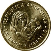 Argentina 50 Centavos 50th Anniversary of UNICEF 1996 KM# 119 REPUBLICA ARGENTINA EN UNIÓN Y LIBERTAD coin obverse Argentina 50 Centavos 50th Anniversary of UNICEF 1996 KM# 119 REPUBLICA ARGENTINA EN UNIÓN Y LIBERTAD coin obverse