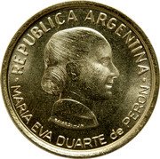 Argentina 50 Centavos 50th Anniversary Women's Right to Vote 1997 KM# 121 REPUBLICA ARGENTINA MARIA EVA DUARTE DE PERON coin obverse Argentina 50 Centavos 50th Anniversary Women's Right to Vote 1997 KM# 121 REPUBLICA ARGENTINA MARIA EVA DUARTE DE PERON coin obverse