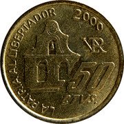 Argentina 50 Centavos Death of General San Martin 2000 KM# 130.1 LA PATRIA AL LIBERTADOR 2000 50 CTVS. coin reverse Argentina 50 Centavos Death of General San Martin 2000 KM# 130.1 LA PATRIA AL LIBERTADOR 2000 50 CTVS. coin reverse