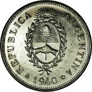 Argentina 50 Centavos Pattern Liberty Left 1940 KM# Pn53 REPUBLICA ARGENTINA 1940 coin obverse Argentina 50 Centavos Pattern Liberty Left 1940 KM# Pn53 REPUBLICA ARGENTINA 1940 coin obverse