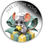 Tuvalu 50 Cents (Baby Mouse) YEAR OF THE MOUSE é¼  P JM coin reverse Tuvalu 50 Cents (Baby Mouse) YEAR OF THE MOUSE é¼  P JM coin reverse