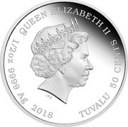 Tuvalu 50 Cents Beagle 2018 P Proof QUEEN ELIZABETH II IRB 1/2 OZ 9999 AG 2018 TUVALU 50 CENTS coin obverse Tuvalu 50 Cents Beagle 2018 P Proof QUEEN ELIZABETH II IRB 1/2 OZ 9999 AG 2018 TUVALU 50 CENTS coin obverse