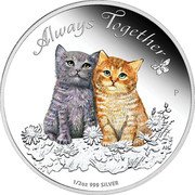 Tuvalu 50 Cents Cats Always Together 2015 P Proof KM# 354 ALWAYS TOGETHER P 1/2 OZ 999 SILVER coin reverse Tuvalu 50 Cents Cats Always Together 2015 P Proof KM# 354 ALWAYS TOGETHER P 1/2 OZ 999 SILVER coin reverse