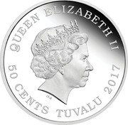 Tuvalu 50 Cents Harp Seal 2017 P KM# 293 QUEEN ELIZABETH II IRB 50 CENTS TUVALU 2017 coin obverse