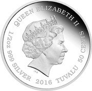 Tuvalu 50 Cents (Ocean Fairy) KM# 301 QUEEN ELIZABETH II IRB 1/2 OZ 999 SILVER 2016 TUVALU 50 CENTS coin obverse Tuvalu 50 Cents (Ocean Fairy) KM# 301 QUEEN ELIZABETH II IRB 1/2 OZ 999 SILVER 2016 TUVALU 50 CENTS coin obverse