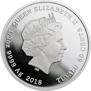 Tuvalu 50 Cents Tasmanian Devil 2018 P Proof QUEEN ELIZABETH II IRB 1/2 OZ 9999 AG 2018 TUVALU 50 CENTS coin obverse Tuvalu 50 Cents Tasmanian Devil 2018 P Proof QUEEN ELIZABETH II IRB 1/2 OZ 9999 AG 2018 TUVALU 50 CENTS coin obverse