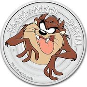 Tuvalu 50 Cents Tasmanian Devil 2018 P Proof TASMANIAN DEVIL P TM & © 2018 WBEI (S18) coin reverse Tuvalu 50 Cents Tasmanian Devil 2018 P Proof TASMANIAN DEVIL P TM & © 2018 WBEI (S18) coin reverse