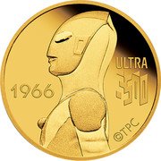 Tuvalu 50 Dollars Ultraman 2016  Proof ULTRA 50 1966 ©TPC coin reverse Tuvalu 50 Dollars Ultraman 2016  Proof ULTRA 50 1966 ©TPC coin reverse