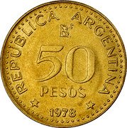 Argentina 50 Pesos Jose de San Martin 1978 KM# 81 REPUBLICA ARGENTINA 50 PESOS 1978 coin obverse Argentina 50 Pesos Jose de San Martin 1978 KM# 81 REPUBLICA ARGENTINA 50 PESOS 1978 coin obverse