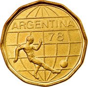 Argentina 50 Pesos World Soccer Championship 1978 KM# 76 ARGENTINA 78 coin obverse Argentina 50 Pesos World Soccer Championship 1978 KM# 76 ARGENTINA 78 coin obverse