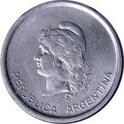 Argentina Centavo Capped Liberty 1983 KM# 87 REPUBLICA ARGENTINA coin obverse Argentina Centavo Capped Liberty 1983 KM# 87 REPUBLICA ARGENTINA coin obverse